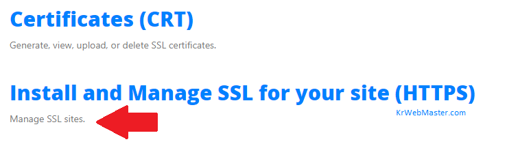 Manage SSL Sites